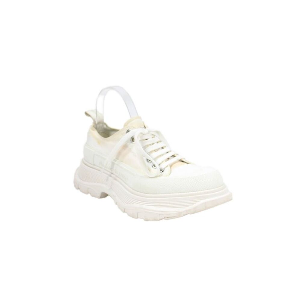 Alexander McQueen Womens Platform Low Top Lace Up Sneakers White Size 38 8 D